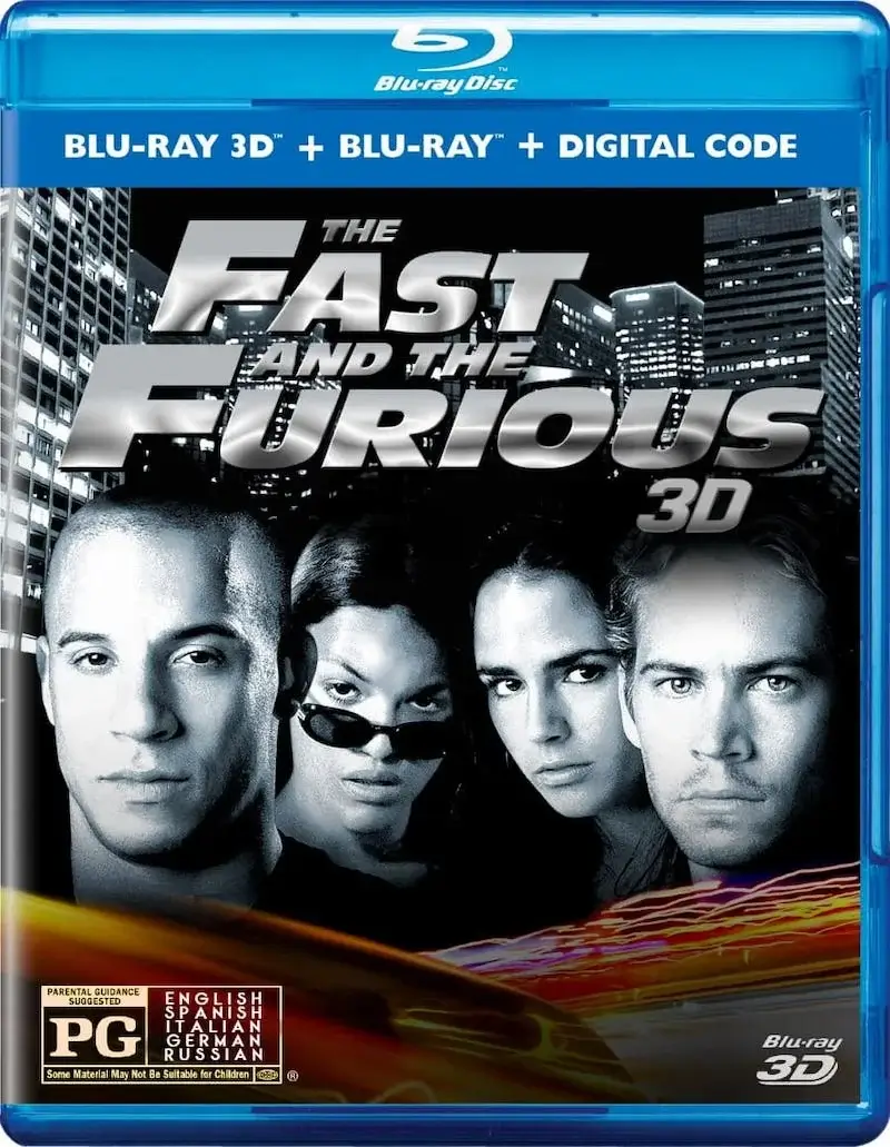 The Fast and the Furious 3D Blu Ray 2001