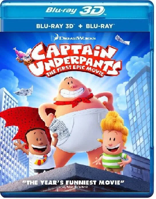 Captain Underpants: The First Epic Movie 3D Blu Ray 2017