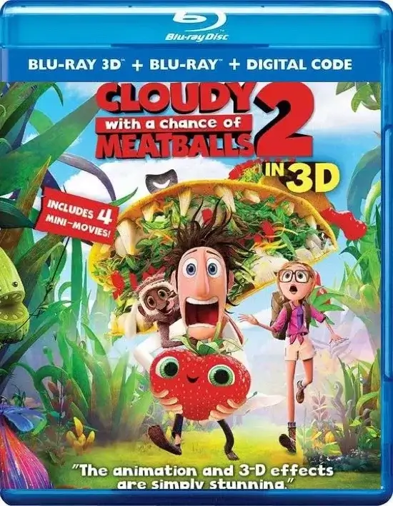 Cloudy with a Chance of Meatballs 2 3D Blu Ray 2013