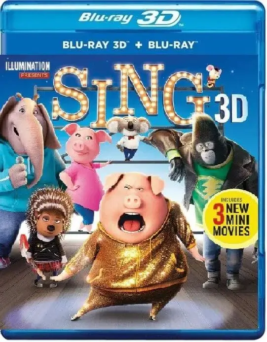 Sing 3D Blu Ray 2016