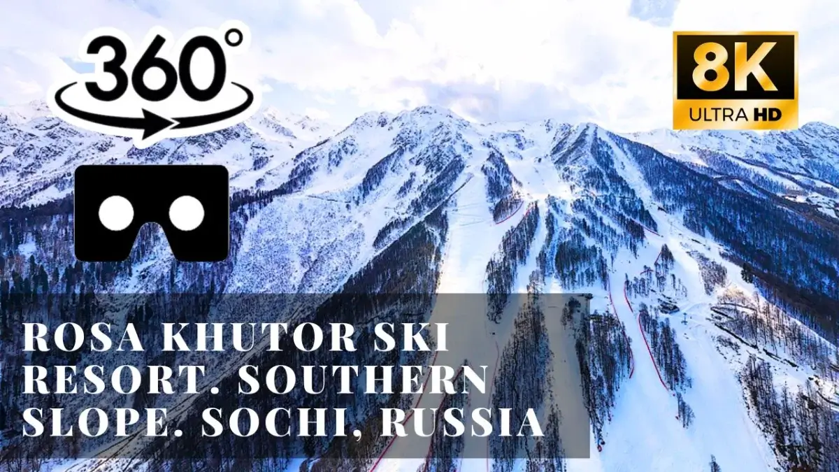 Rosa Khutor Ski Resort. Southern slope. Sochi, Russia VR 360