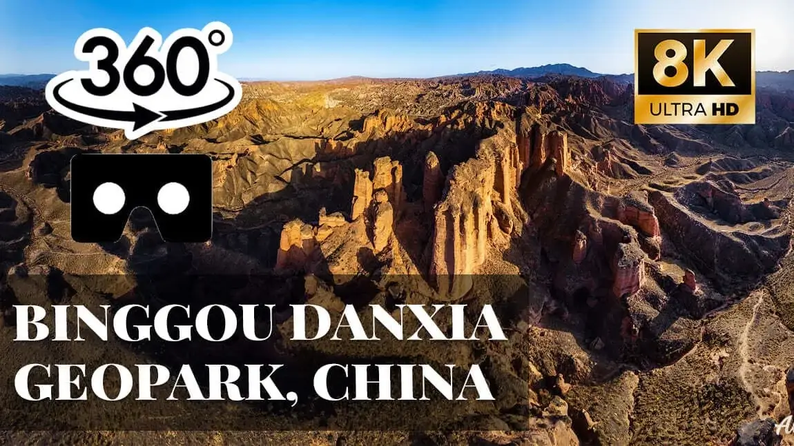 Binggou Danxia Geopark, China VR 360